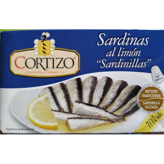 Lata de Sardinillas Cortizo  al limón 90grs.